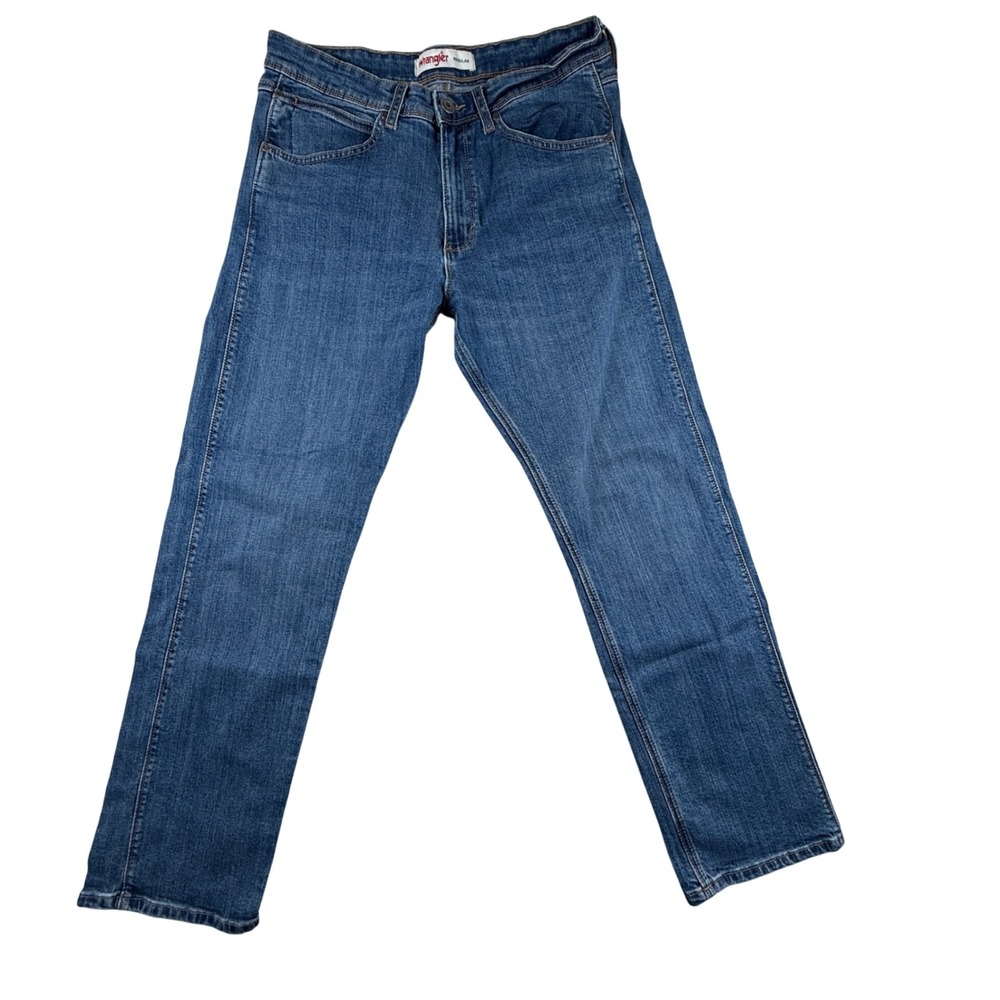 Wrangler Regular Fit Straight Leg Blue Denim Jeans‎ Mens 31x28.5 Medium Wash
